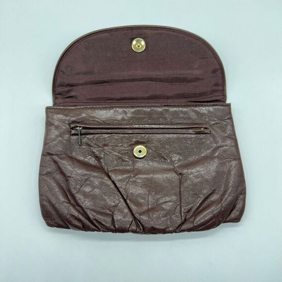 Vintage Brown Genuine Leather Clutch Purse - Picture 2 of 10
